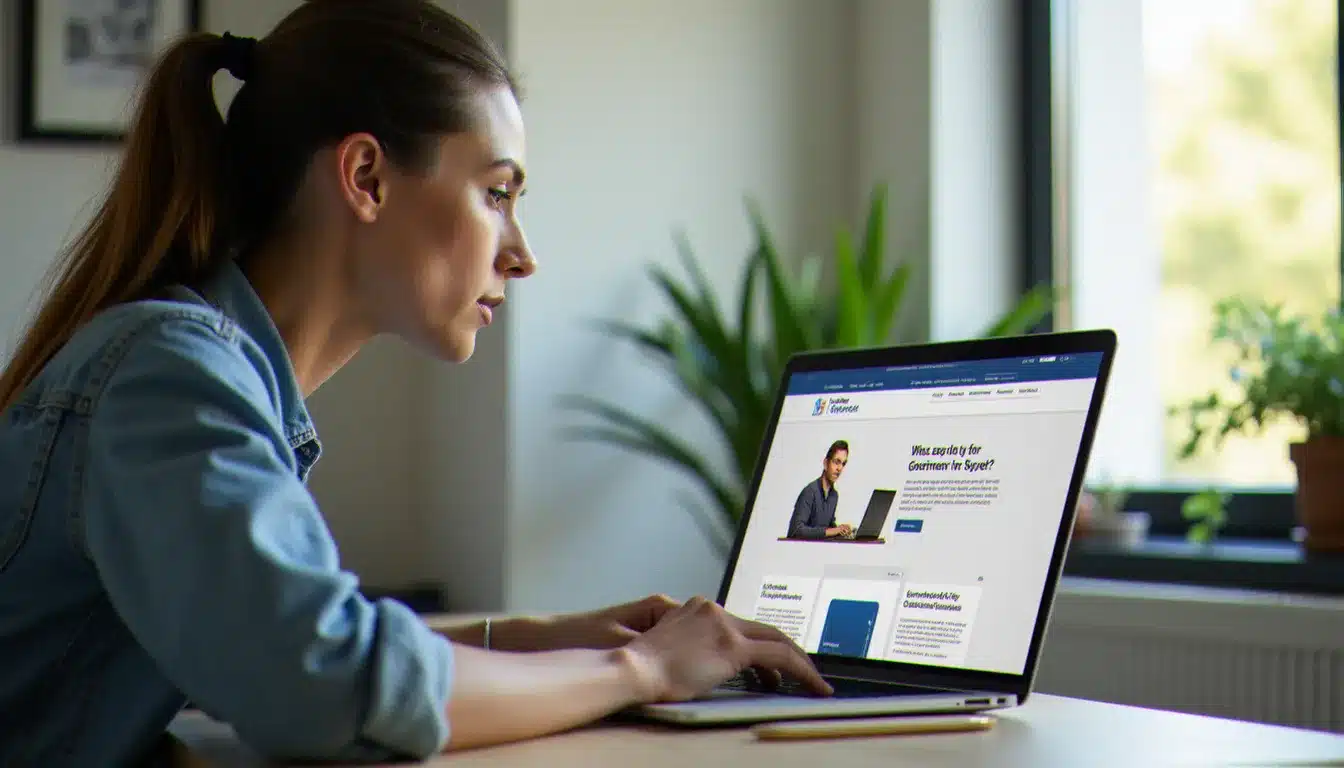 Contribuable consultant son avis d'imposition 2024 en ligne sur un ordinateur portable dans un bureau à domicile bien éclairé